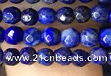 CTG1194 15.5 inches 3mm faceted round tiny dyed lapis lazuli beads