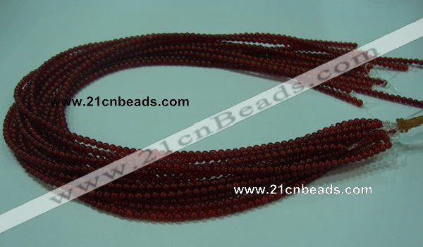 CTG12 15.5 inch 3mm round A grade tiny red agate beads wholesale