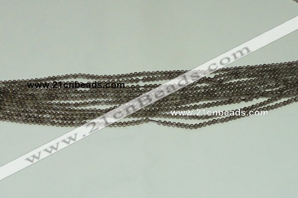 CTG120 15.5 inches 2mm round tiny smoky quartz beads wholesale