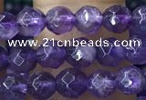 CTG1205 15.5 inches 4mm faceted round tiny amethyst beads