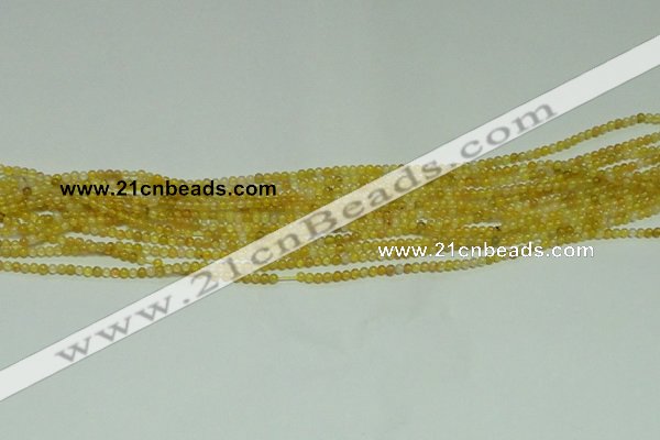 CTG121 15.5 inches 2mm round tiny yellow agate beads wholesale