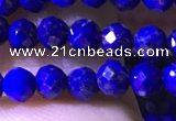 CTG1216 15.5 inches 4mm faceted round tiny lapis lazuli beads