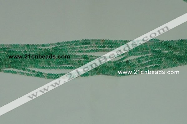 CTG122 15.5 inches 2mm round tiny green agate beads wholesale