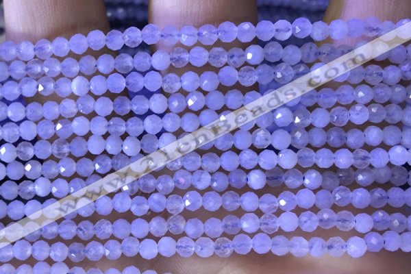 CTG1304 15.5 inches 3mm faceted round blue lace agate beads wholesale