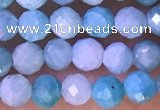 CTG1309 15.5 inches 4mm faceted round amazonite beads wholesale