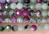 CTG1314 15.5 inches 2mm faceted round ruby zoisite beads