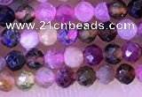 CTG1326 15.5 inches 2mm faceted round tourmaline beads wholesale