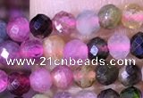 CTG1327 15.5 inches 3mm faceted round tourmaline beads wholesale