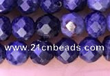 CTG1335 15.5 inches 4mm faceted round sapphire beads wholesale