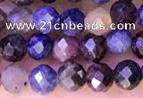 CTG1338 15.5 inches 4mm faceted round ruby & sapphire beads