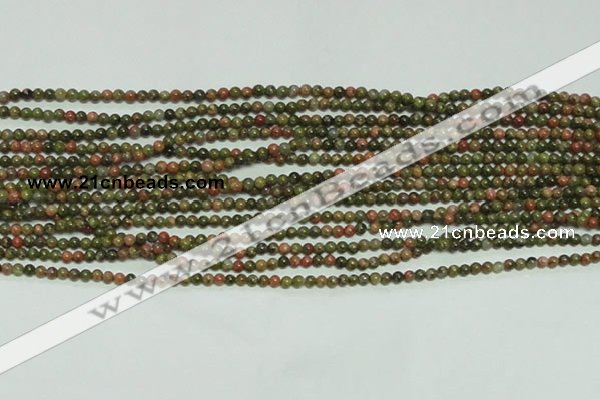 CTG134 15.5 inches 3mm round tiny unakite gemstone beads wholesale