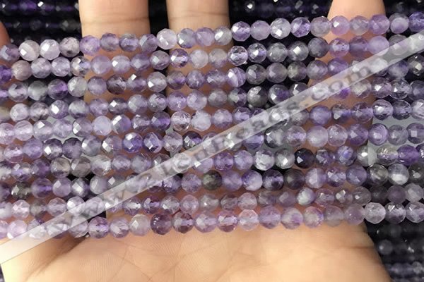 CTG1343 15.5 inches 4mm faceted round amethyst beads wholesale