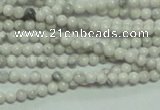 CTG135 15.5 inches 3mm round tiny white turquoise beads wholesale