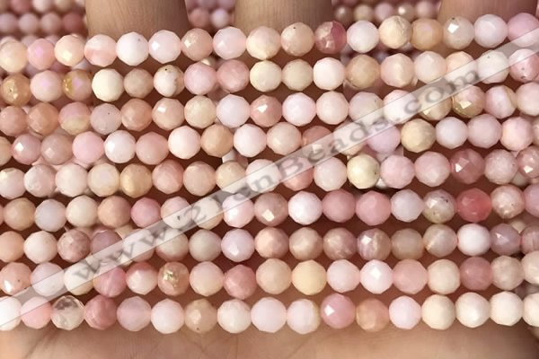 CTG1365 15.5 inches 5mm faceted round pink opal gemstone beads