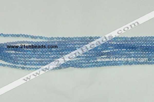 CTG137 15.5 inches 3mm round tiny blue agate beads wholesale