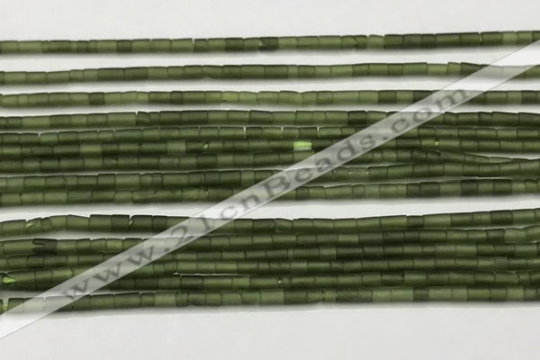 CTG1374 15.5 inches 1.5*2.5mm tube tiny green jade beads