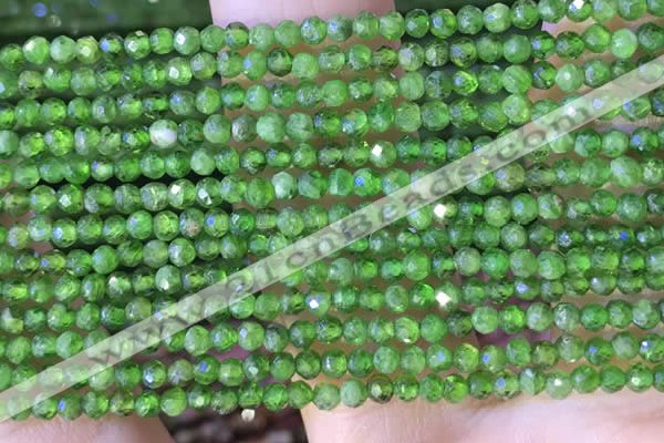 CTG1381 15.5 inches 2mm faceted round tiny diopside quartz beads