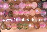 CTG1384 15.5 inches 2mm faceted round tiny tourmaline beads