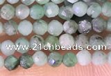 CTG1387 15.5 inches 2mm faceted round tiny emerald beads