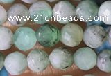 CTG1390 15.5 inches 4mm faceted round tiny emerald beads