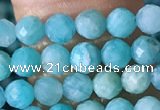 CTG1392 15.5 inches 3mm faceted round tiny amazonite beads