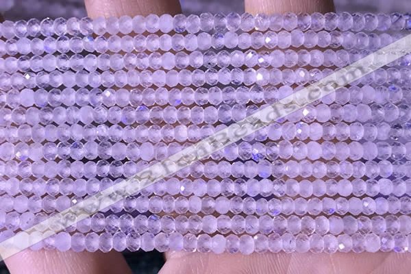 CTG1395 15.5 inches 2*3mm faceted rondelle tiny white moonstone beads