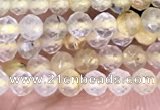 CTG1405 15.5 inches 2mm faceted round golden rutilated quartz beads