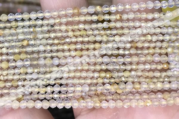 CTG1405 15.5 inches 2mm faceted round golden rutilated quartz beads