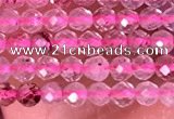 CTG1406 15.5 inches 2mm faceted round strawberry quartz beads