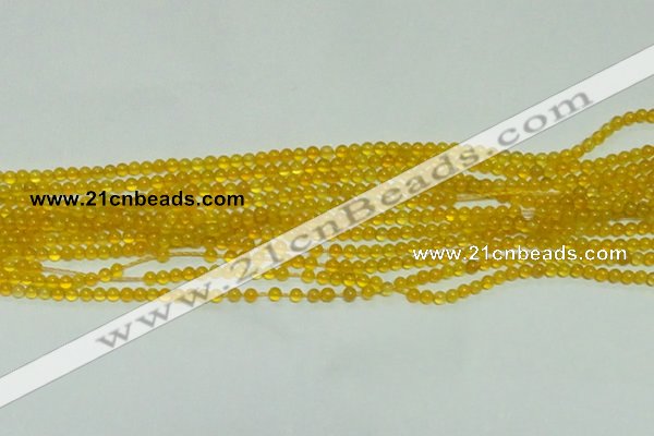 CTG141 15.5 inches 3mm round tiny yellow agate beads wholesale