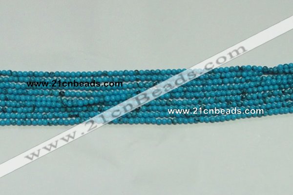 CTG144 15.5 inches 3mm round tiny blue turquoise beads wholesale