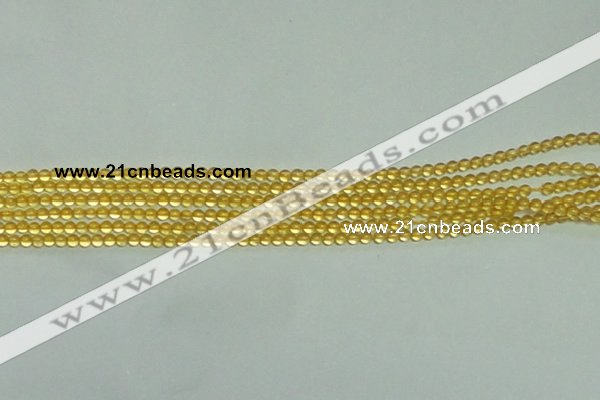 CTG146 15.5 inches 3mm round tiny citrine gemstone beads wholesale