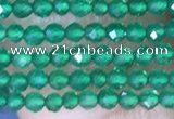 CTG1463 15.5 inches 2mm faceted round green agate beads