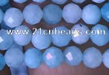 CTG1495 15.5 inches 3mm faceted round amazonite beads wholesale