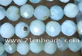 CTG1496 15.5 inches 3mm faceted round larimar gemstone beads