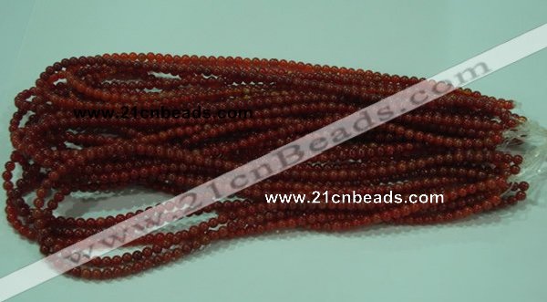 CTG15 15.5 inch 4mm round B grade tiny red agate beads wholesale