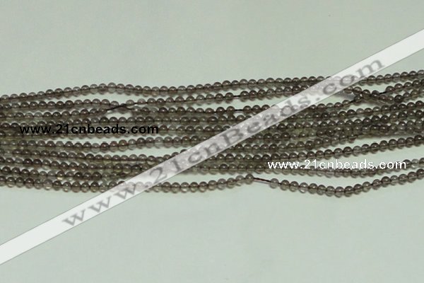 CTG150 15.5 inches 3mm round tiny smoky quartz beads wholesale