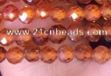 CTG1512 15.5 inches 3mm faceted round garnet beads wholesale