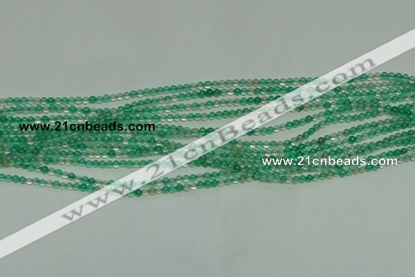 CTG152 15.5 inches 3mm round tiny green agate beads wholesale