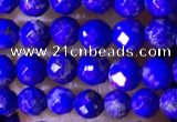 CTG1520 15.5 inches 3mm faceted round lapis lazuli beads