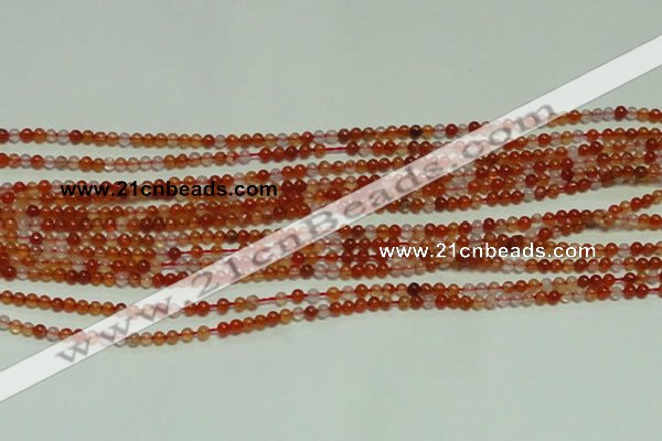 CTG153 15.5 inches 3mm round grade A tiny red agate beads wholesale