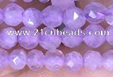 CTG1532 15.5 inches 4mm faceted round lavender amethyst beads