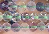 CTG1540 15.5 inches 4mm faceted round fluorite beads wholesale