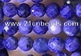 CTG1556 15.5 inches 4mm faceted round sapphire gemstone beads