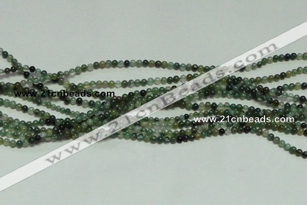 CTG156 15.5 inches 3mm round tiny moss agate beads wholesale