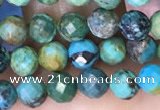 CTG1561 15.5 inches 4mm faceted round turquoise beads wholesale