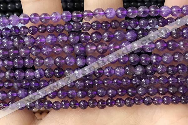 CTG1584 15.5 inches 4mm round amethyst gemstone beads wholesale