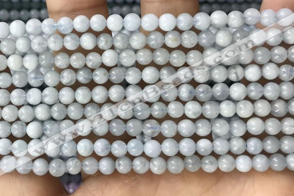 CTG1592 15.5 inches 4mm round aquamarine gemstone beads wholesale
