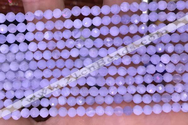 CTG1605 15.5 inches 3.8mm faceted round tiny blue lace agate beads