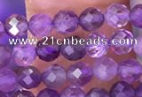 CTG1623 15.5 inches 3mm faceted round tiny amethyst beads